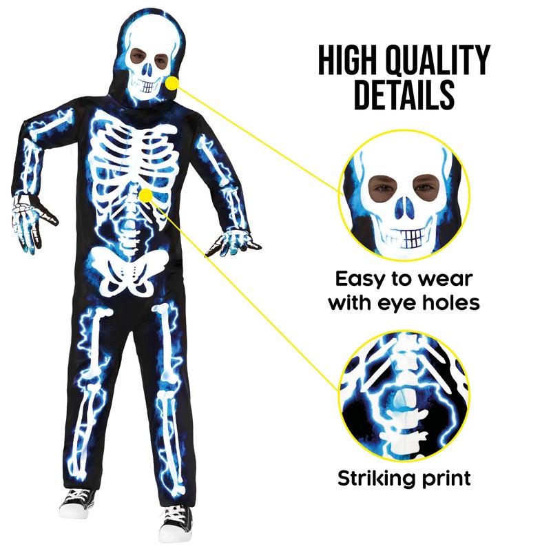 Morph Skeleton Costume Kids Skeleton costume Boys Skeleton Costume For Kids Boys Skeleton Halloween Costume For Kids Skeleton Kid Costume Skeleton Halloween Costumes For Boys M - Image 3